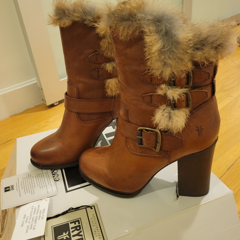 Frye Penny Lux Moto Short Bootie sz 7.5 Brown